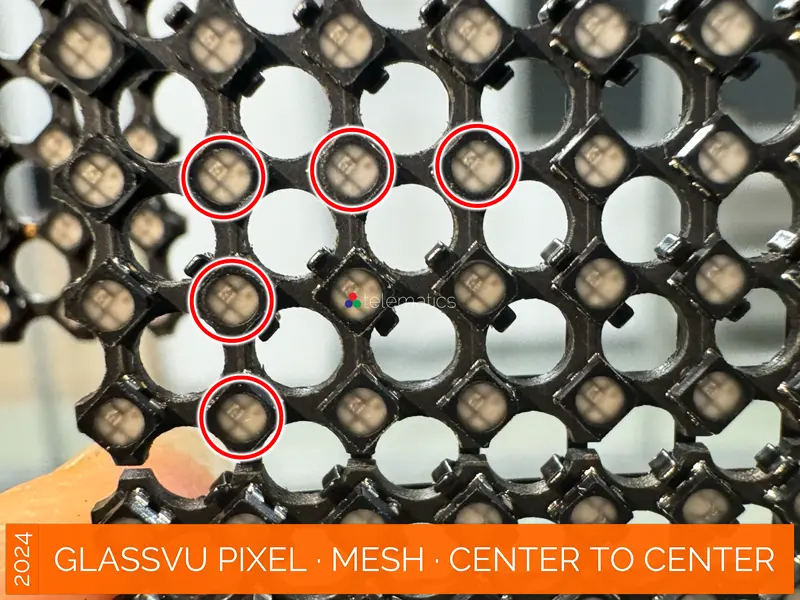 GlassVu · Pixel Mesh · direct view transparent LED display panel · 90% transparency · full pixel range · organosilicon polymer adhesive installation to glass · center to center pixel distance · novastar taurus · viplex · vnnox · review · price · cost · priced from $519 per panel