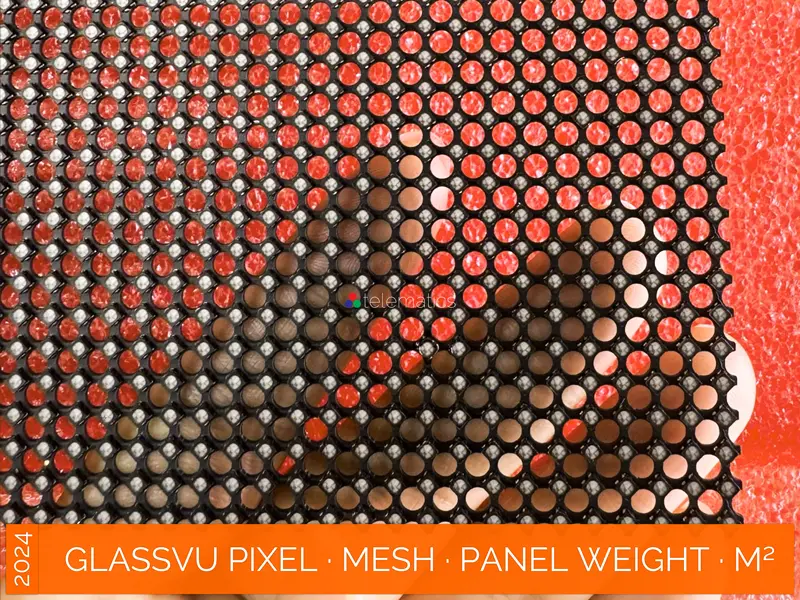 GlassVu · Pixel Mesh · direct view transparent LED display panel · 90% transparency · full pixel range · organosilicon polymer adhesive installation to glass · panel weight · novastar taurus · viplex · vnnox · review · price · cost · priced from $519 per panel