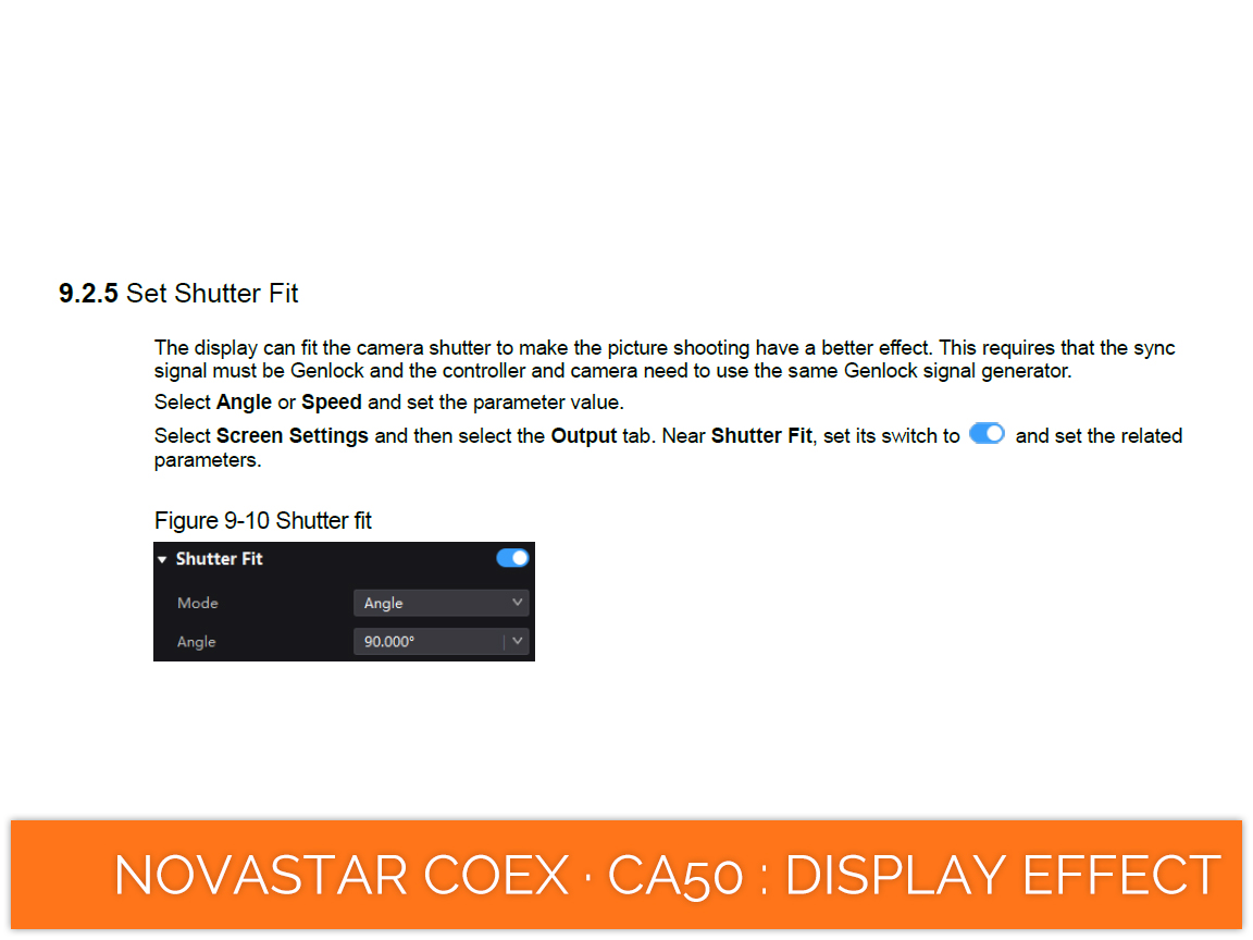 NovaStar COEX · CA50 · shutter fit