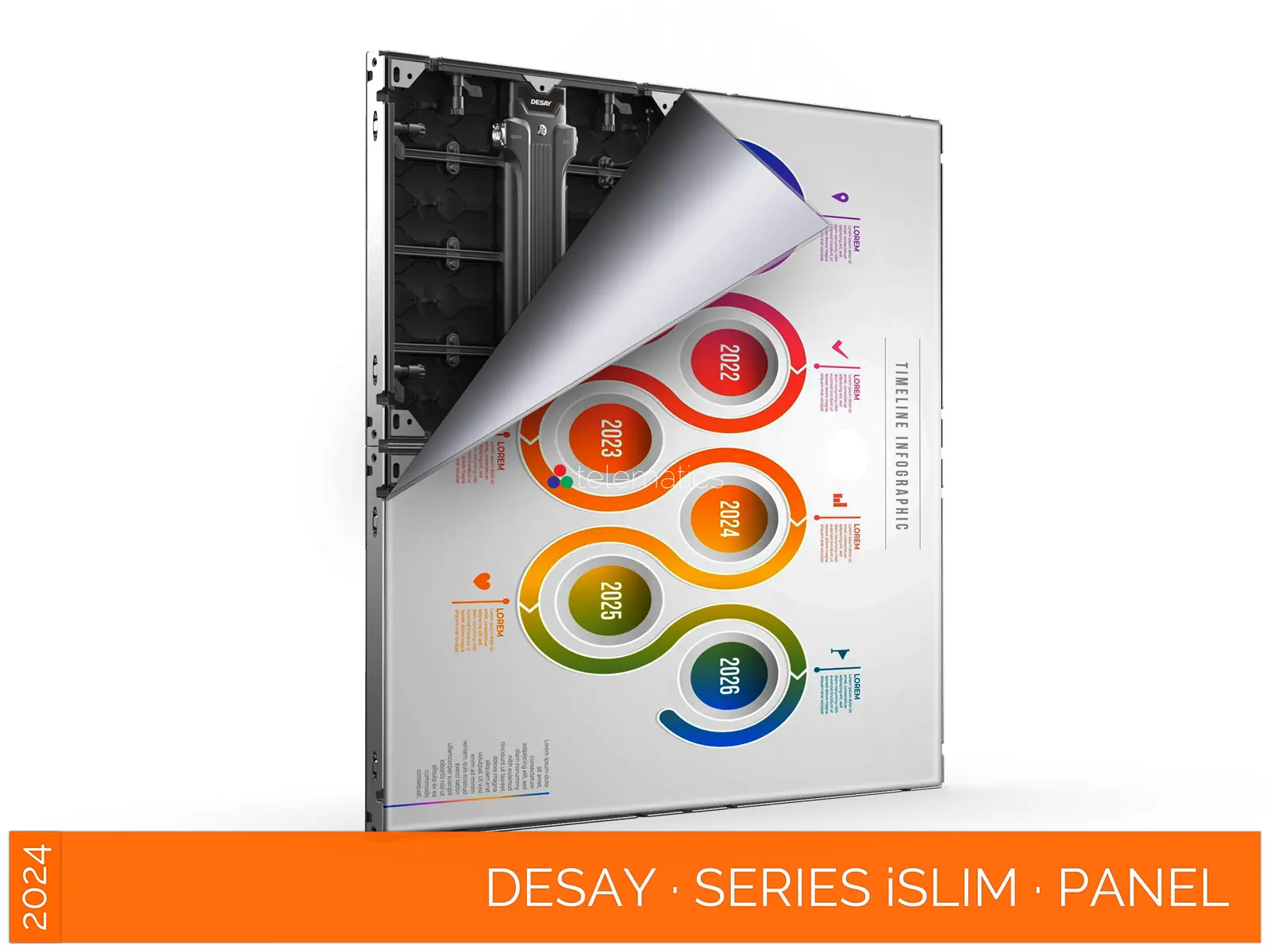 Desay · Series iSlim · Direct View LED Display Panel · Full Pixel Range · Installation Or Exhibit · Aluminum Extrusion Frame · Indoor Rated · Easy Front Service · Power Box · NovaStar COEX MX CX · Vision Management Platform · Viplex · review · price · cost · priced from $ 1,399 per square meter