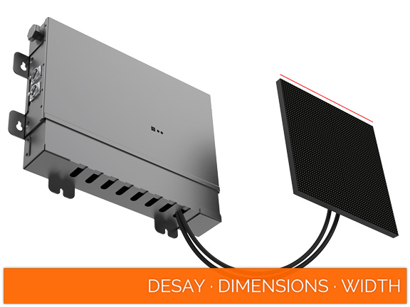 Desay · Display Dimensions · Cabinet · Edge To Edge
