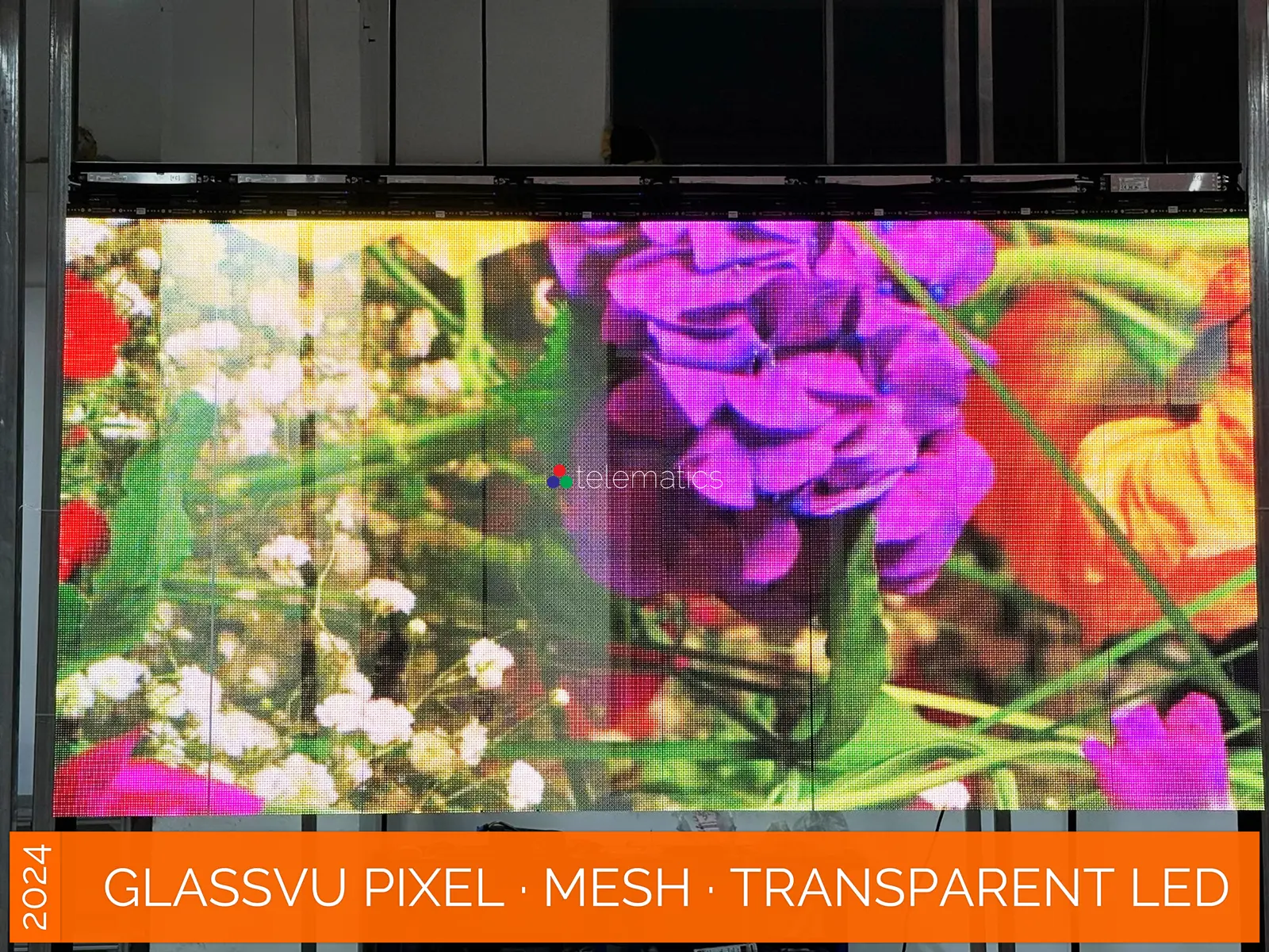 GlassVu · Pixel Mesh · direct view transparent LED display panel · 90% transparency · full pixel range · organosilicon polymer adhesive installation to glass · free standing · indoor · novastar taurus · viplex · vnnox · review · price · cost · priced from $519 per panel