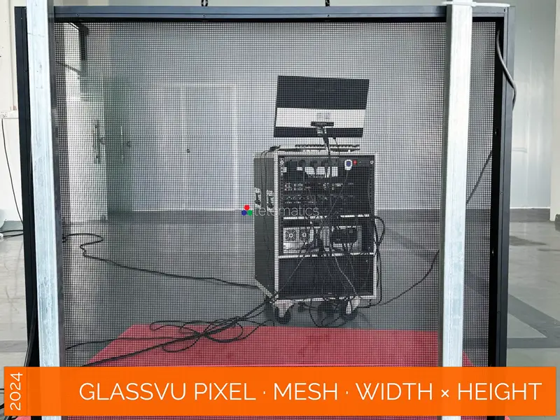 GlassVu · Pixel Mesh · direct view transparent LED display panel · 90% transparency · full pixel range · organosilicon polymer adhesive installation to glass · free standing · indoor · novastar taurus · viplex · vnnox · review · price · cost · priced from $519 per panel