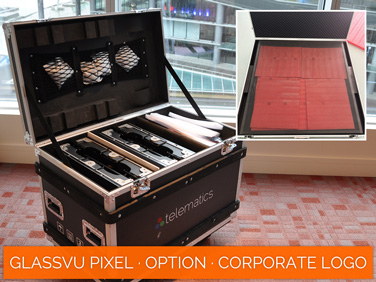 GlassVu Pixel · Corporate Logo · Control Box · Flight Case