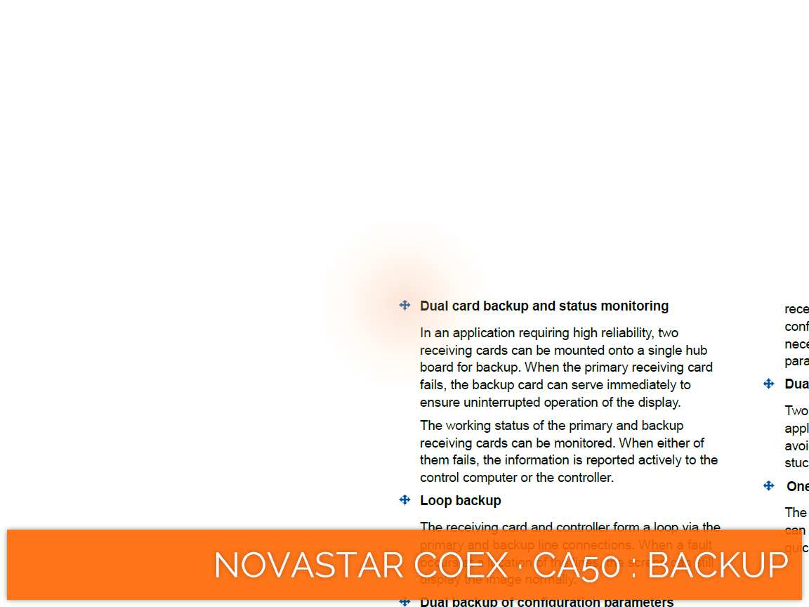 NovaStar COEX · CA50 · dual card status monitor