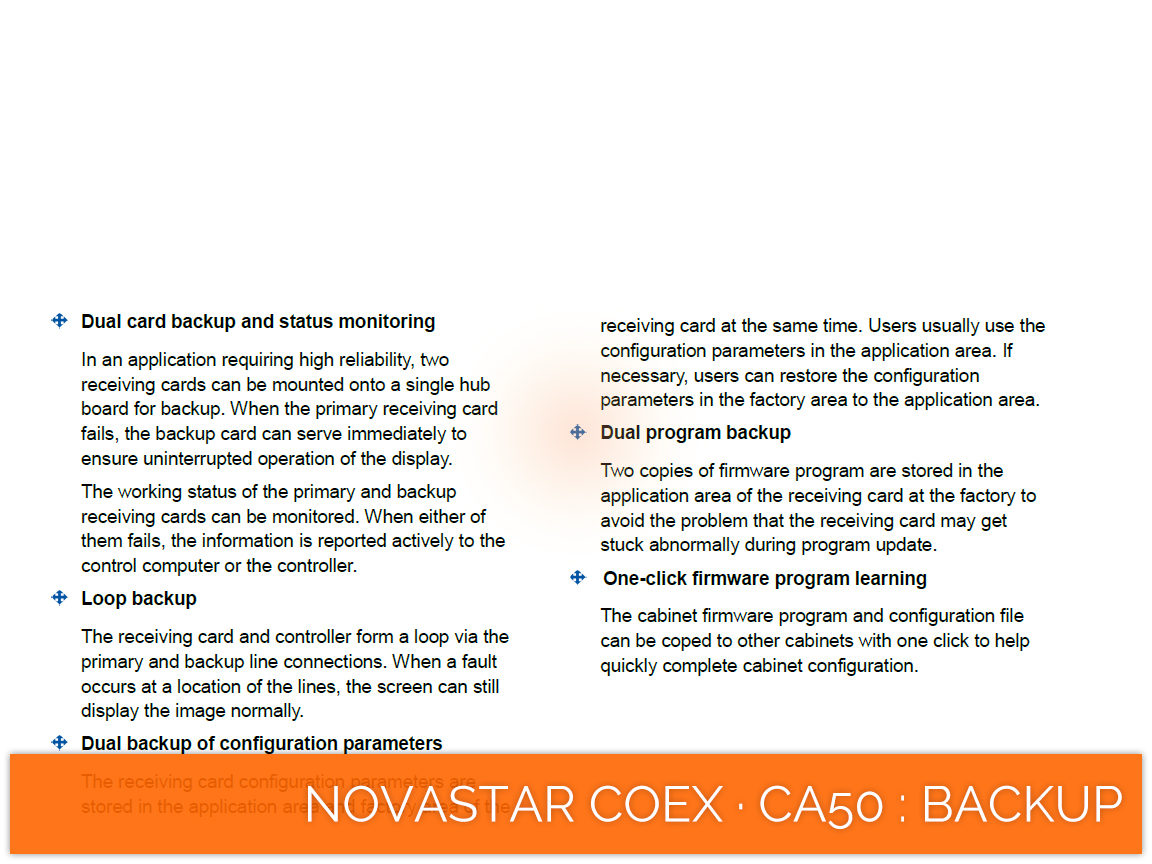NovaStar COEX · CA50 · dual program