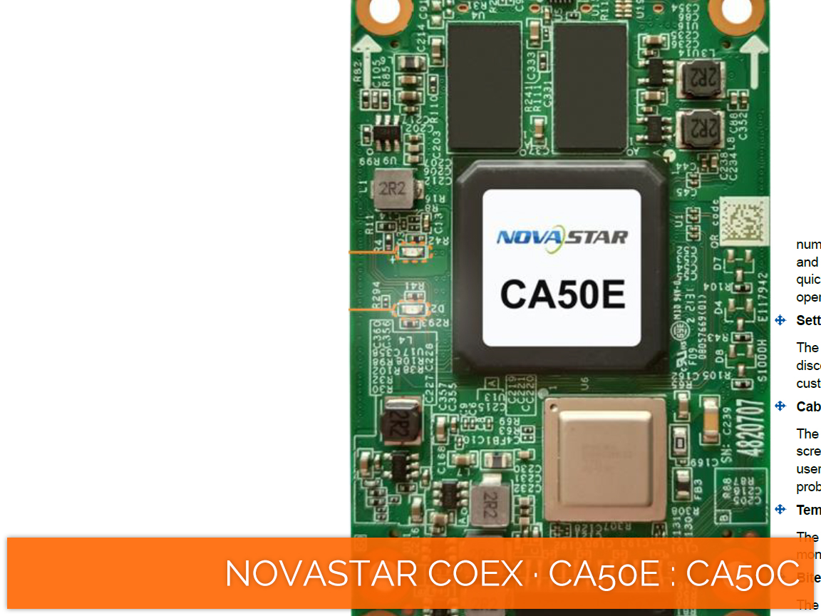 NovaStar COEX · CA50 · status