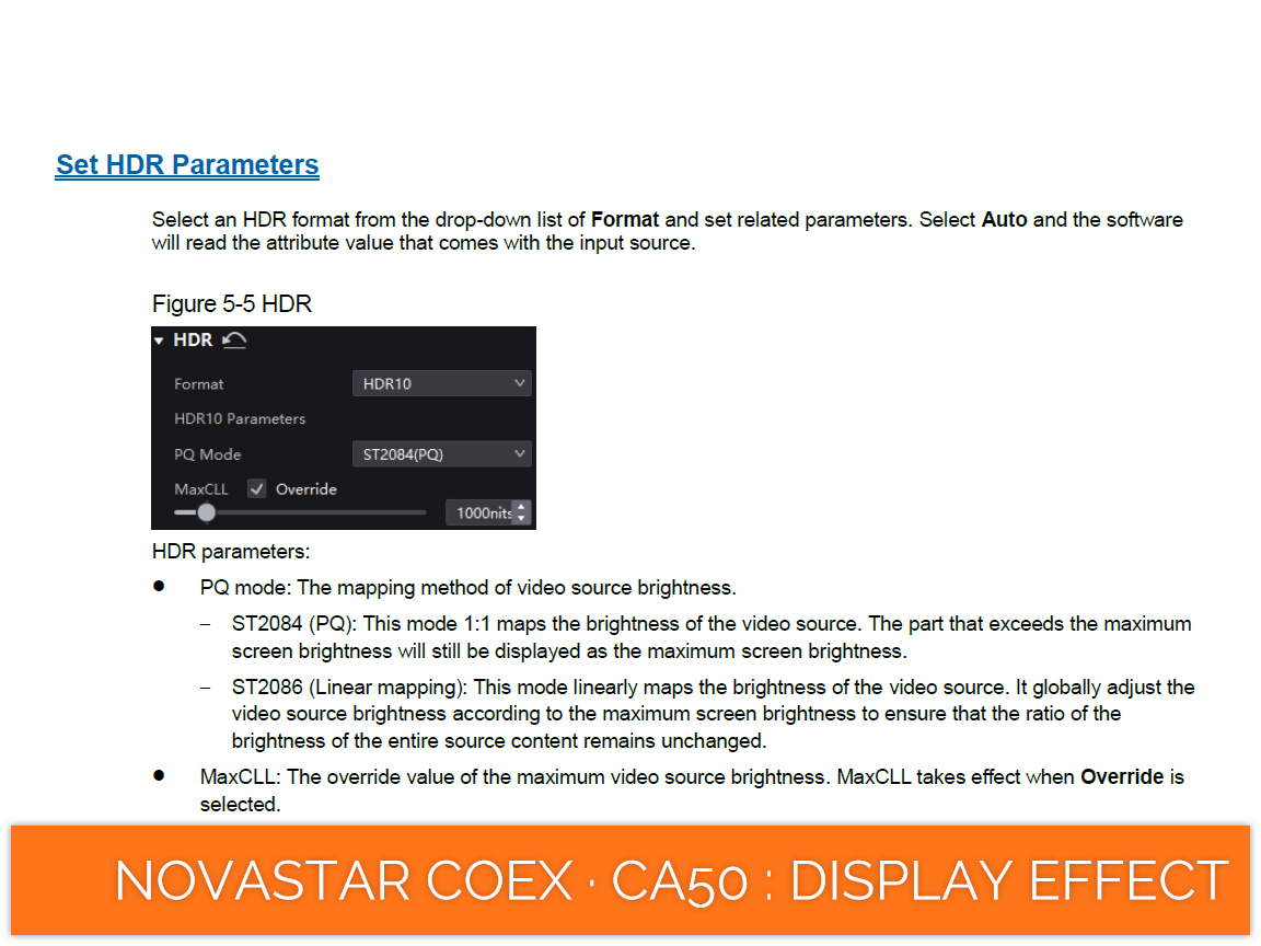 NovaStar COEX · CA50 · high dynamic range