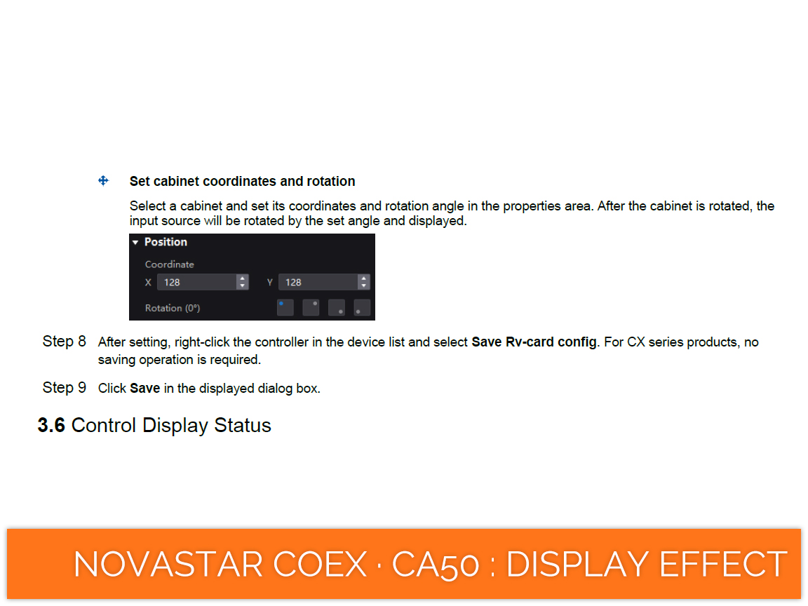 NovaStar COEX · CA50 · image rotation