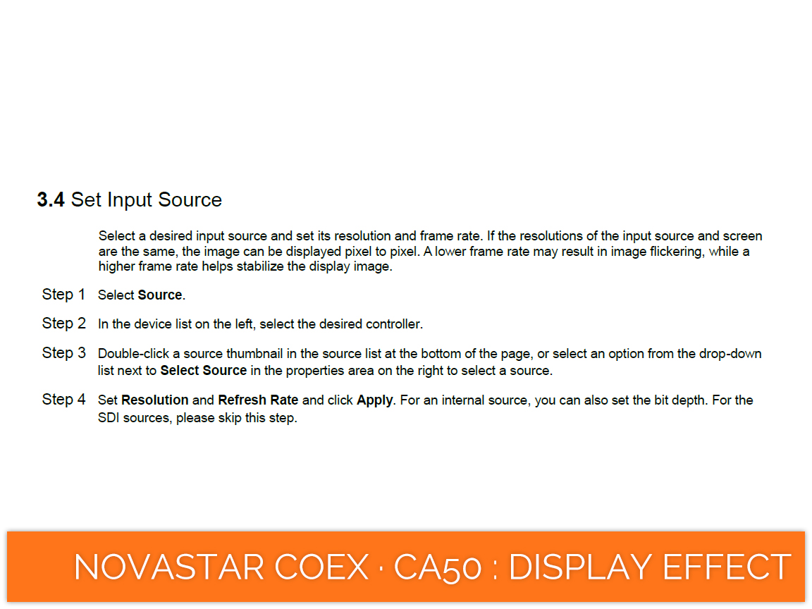 NovaStar COEX · CA50 · adaptive frame rate