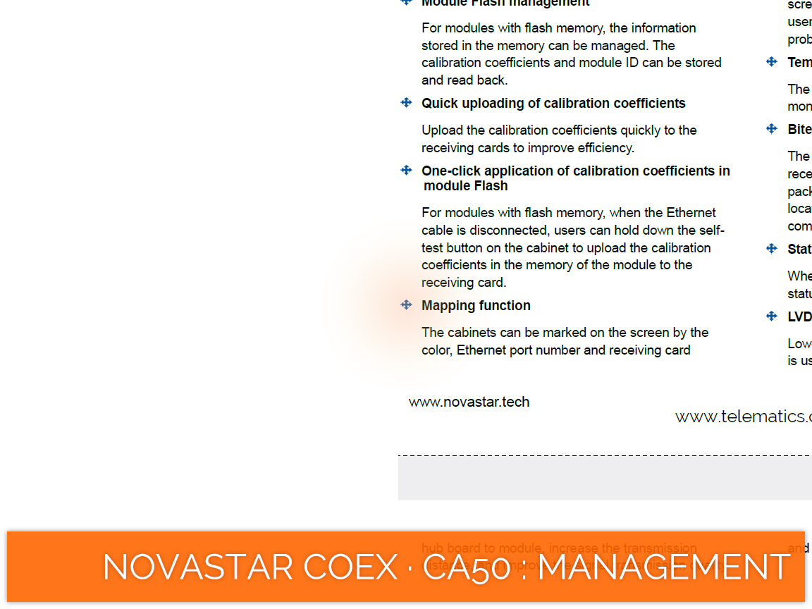 NovaStar COEX · CA50 · mapping function