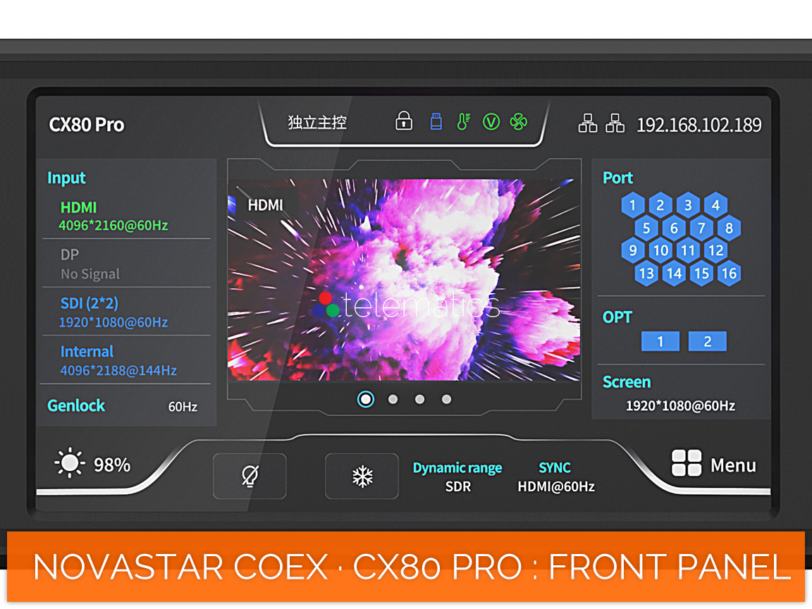 NovaStar COEX · CX80 Pro · lcd menu
