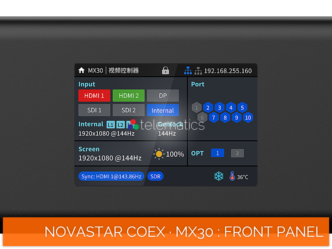 NovaStar COEX · MX30 · lcd menu