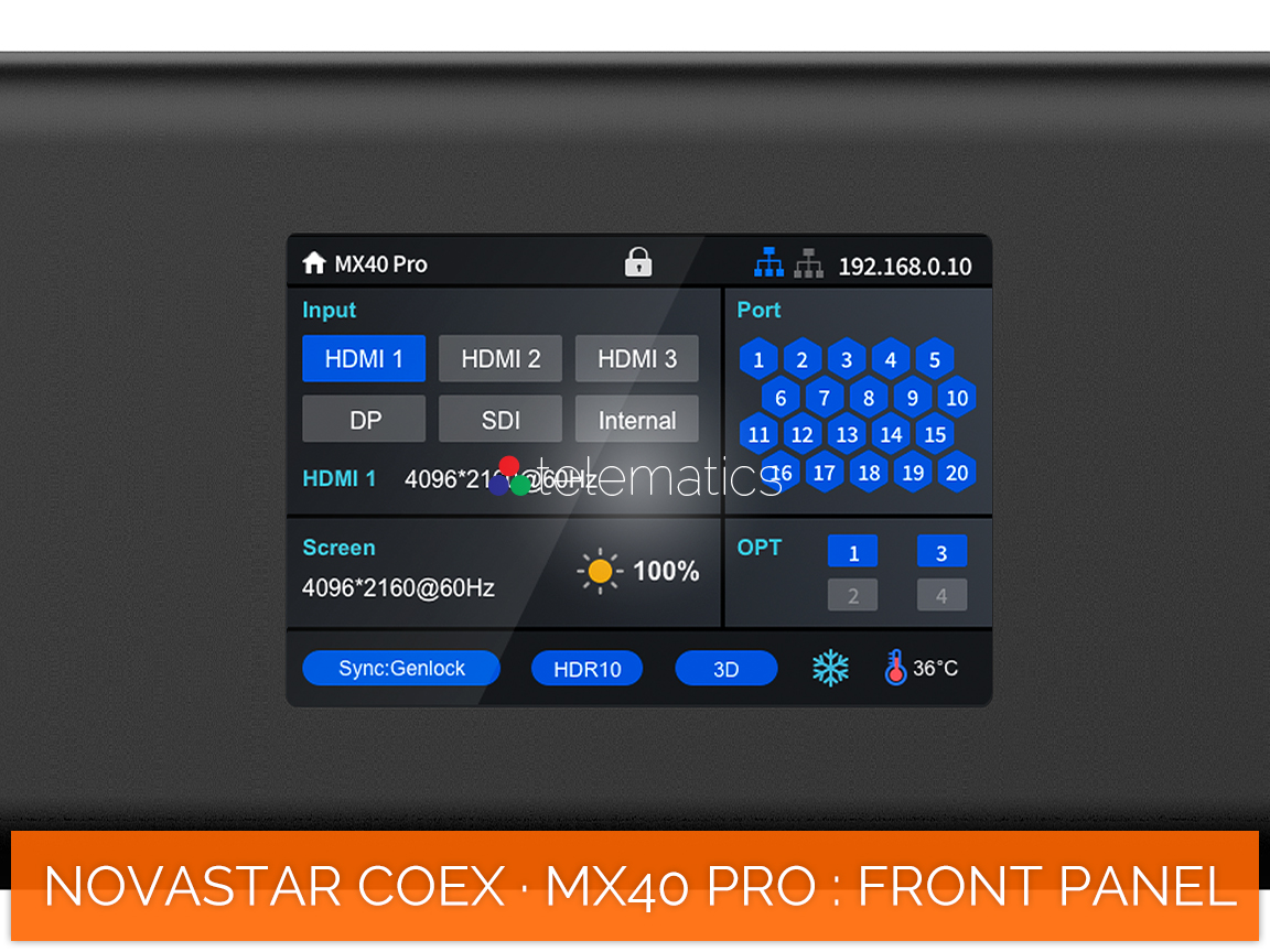 NovaStar COEX · MX40 Pro · lcd menu