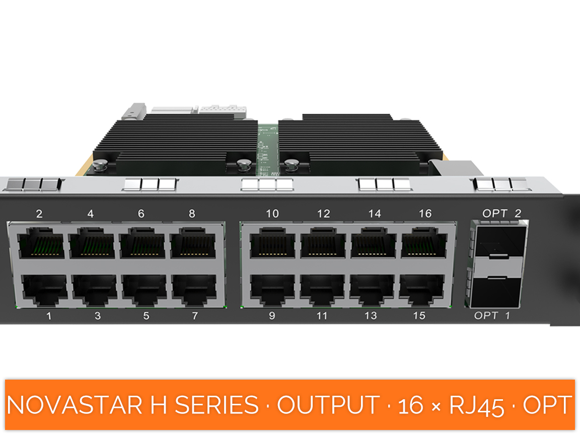 NovaStar COEX · H Series · output cards · 16 × rj45 · 2 × opt